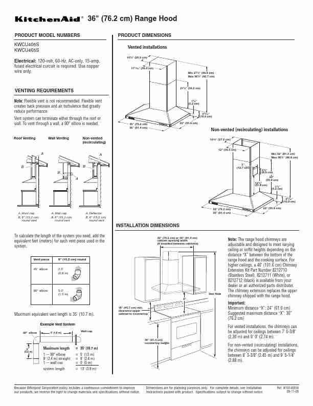 KitchenAid Ventilation Hood KWCU405S-page_pdf